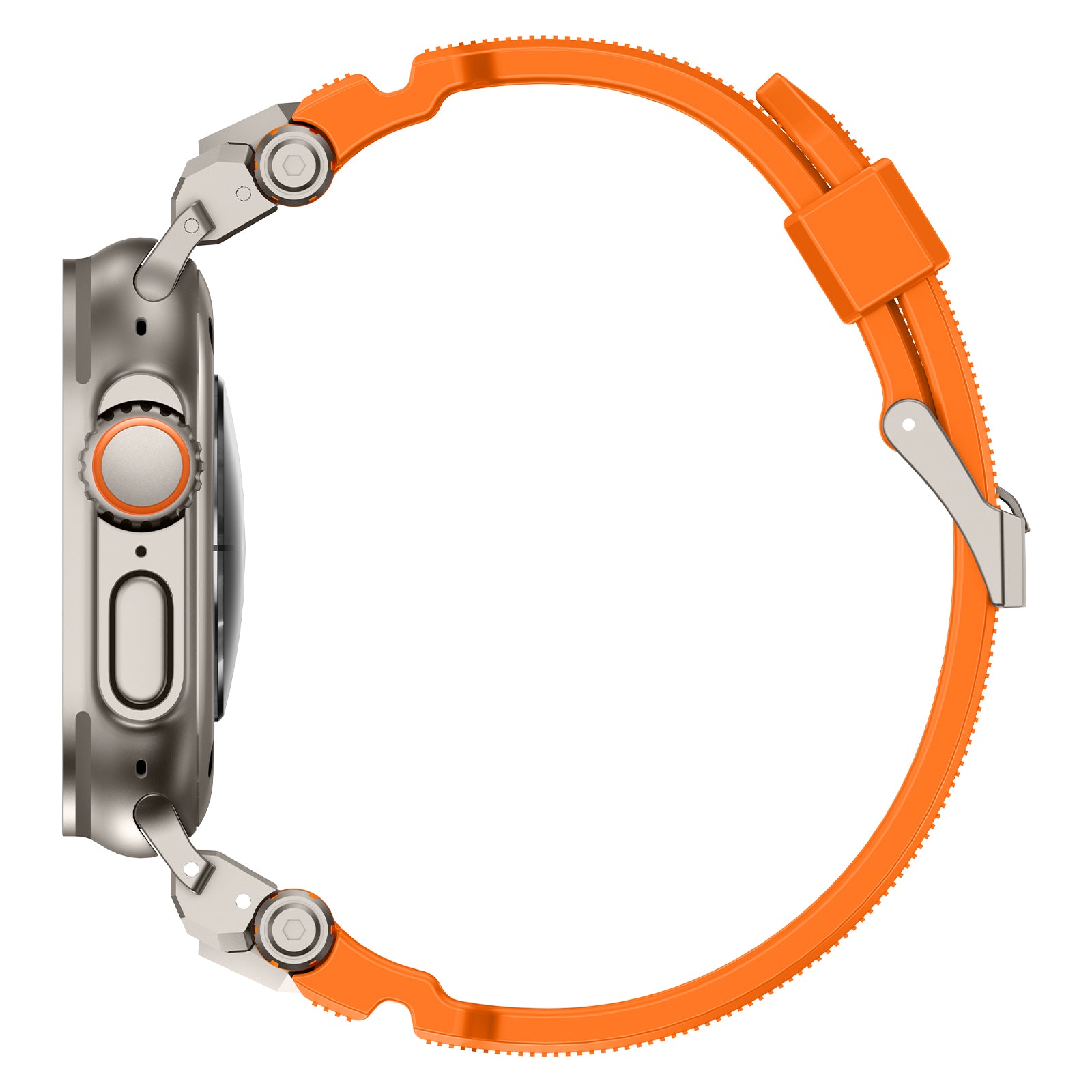 Apple Watch 'Adventurer' Silicone Strap (Orange with Titanium)