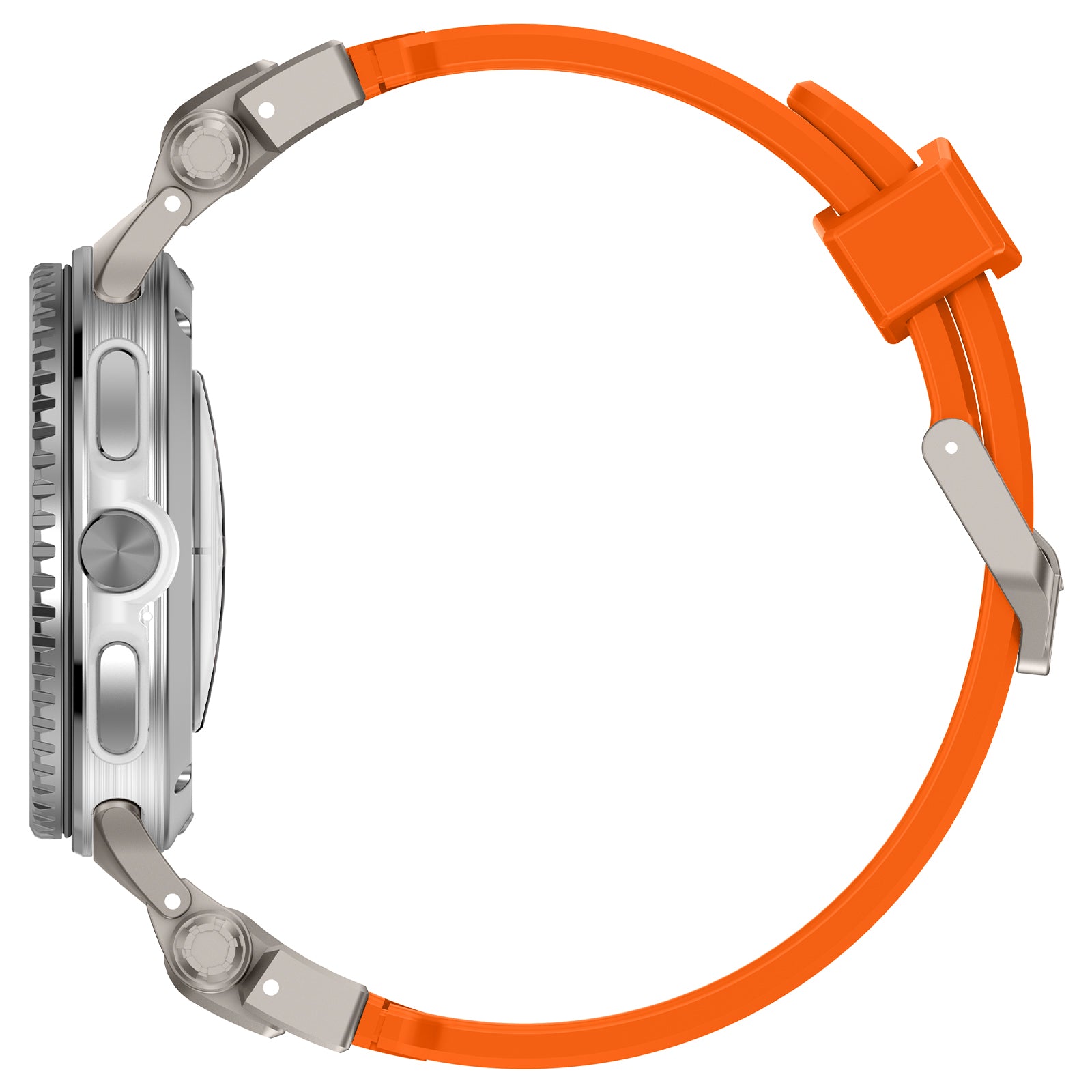 Samsung Galaxy Watch 8 - 44mm 'Explorer' Silikonarmband (Orange mit Titan)
