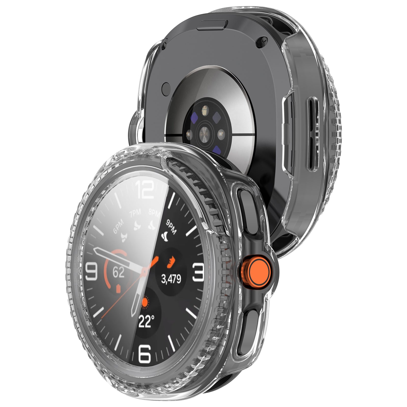 Samsung Galaxy Watch 8 Classic Hard Case with Glass (Transparent)