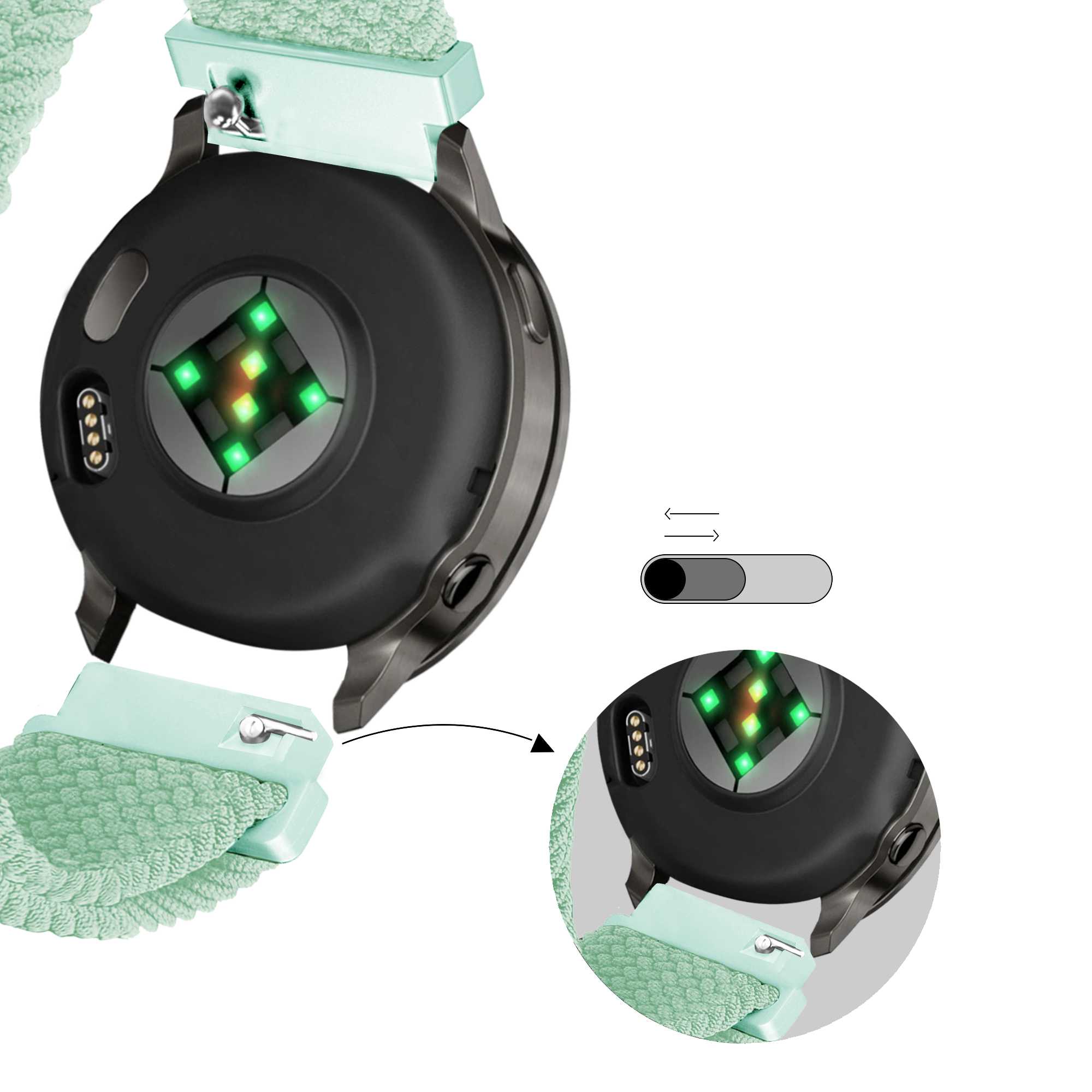 Bandz Garmin Venu 3s Verstellbares Geflochtenes Armband (Türkis)