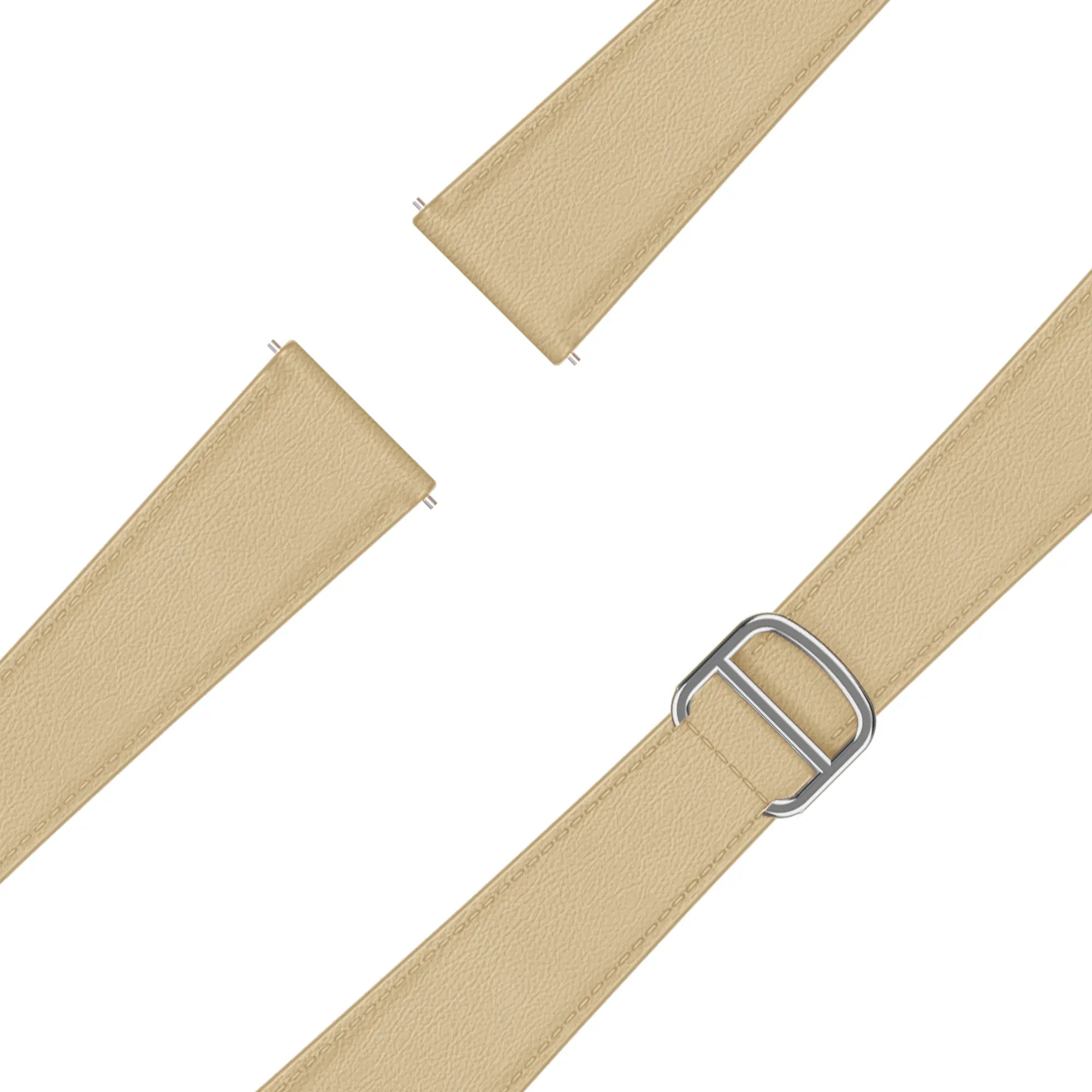 Bandz Amazfit Bip U Lederarmband 'D-Type' (Creme)