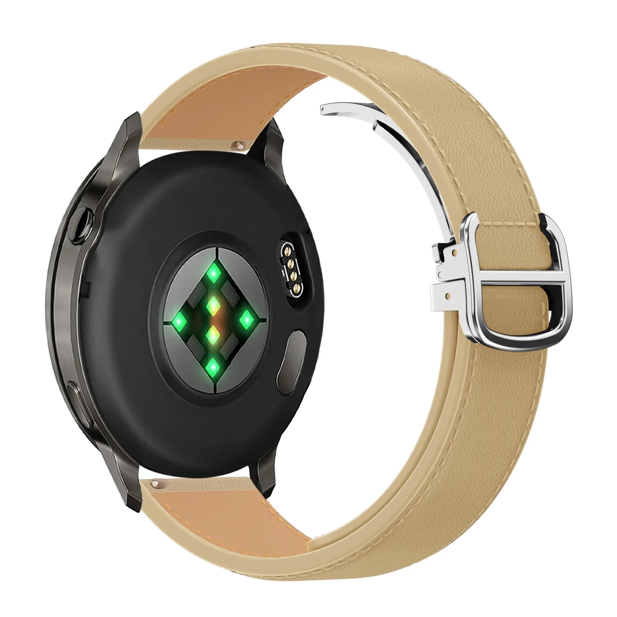 Bandz Amazfit Bip U Lederarmband 'D-Type' (Creme)