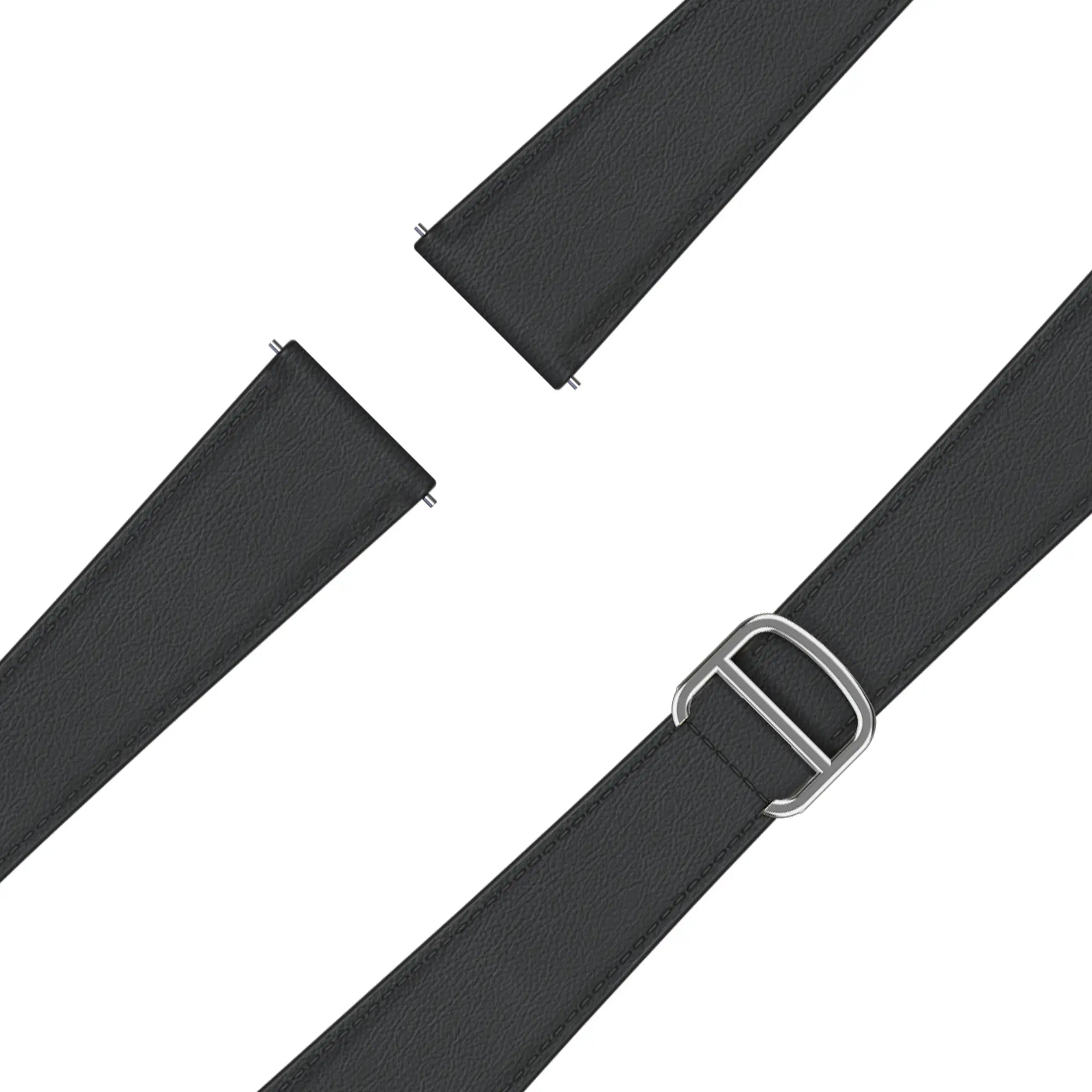 Bandz Amazfit Bip U Lederarmband 'D-Type' (Schwarz)
