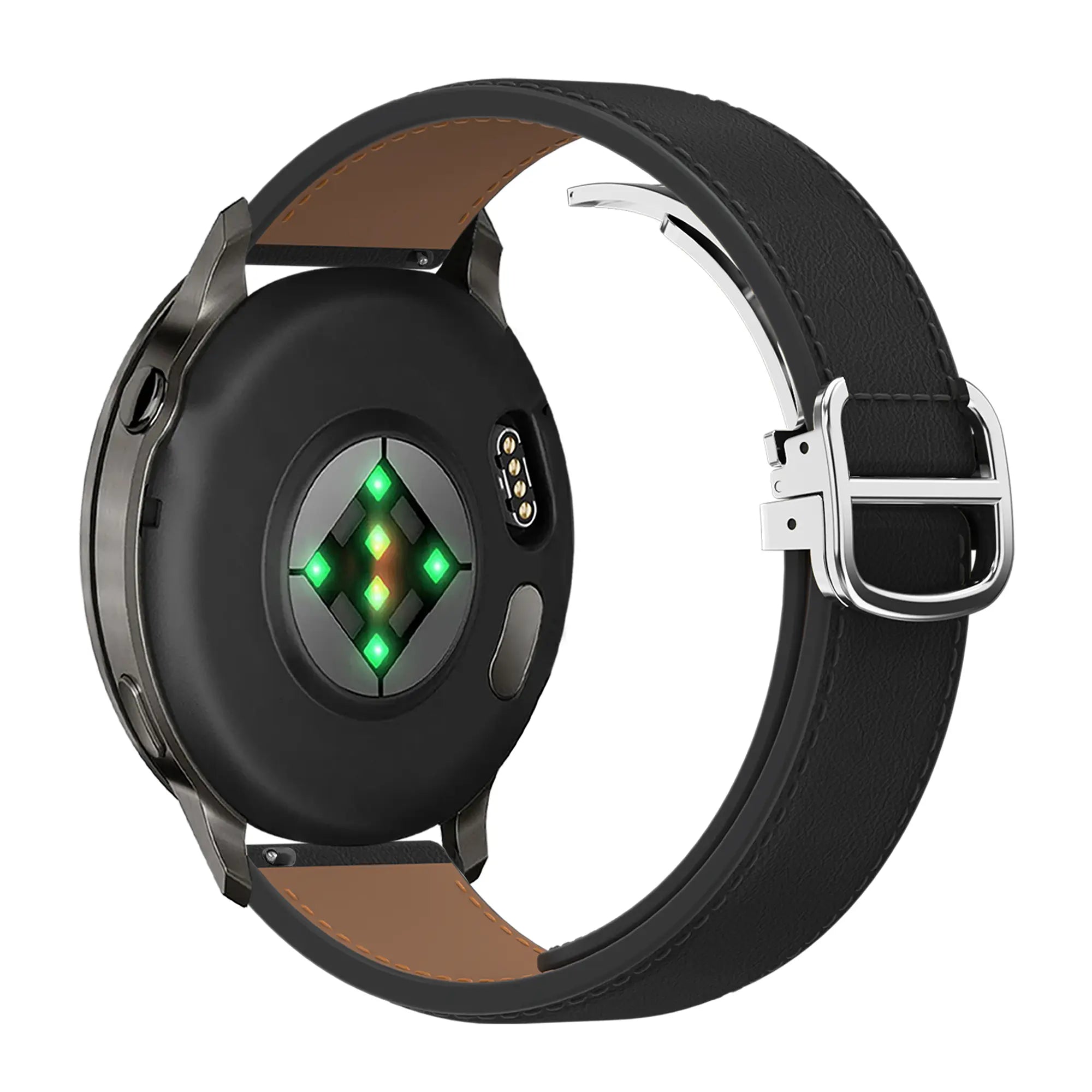 Bandz Amazfit Bip U Lederarmband 'D-Type' (Schwarz)