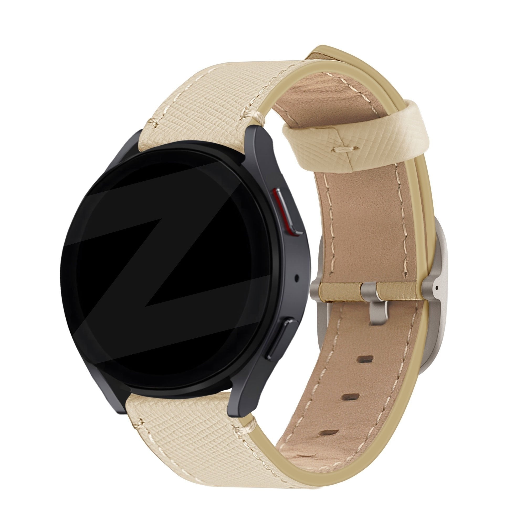 Bandz Huawei Watch 5 - 46mm Leather Strap 'Deluxe' (Khaki)