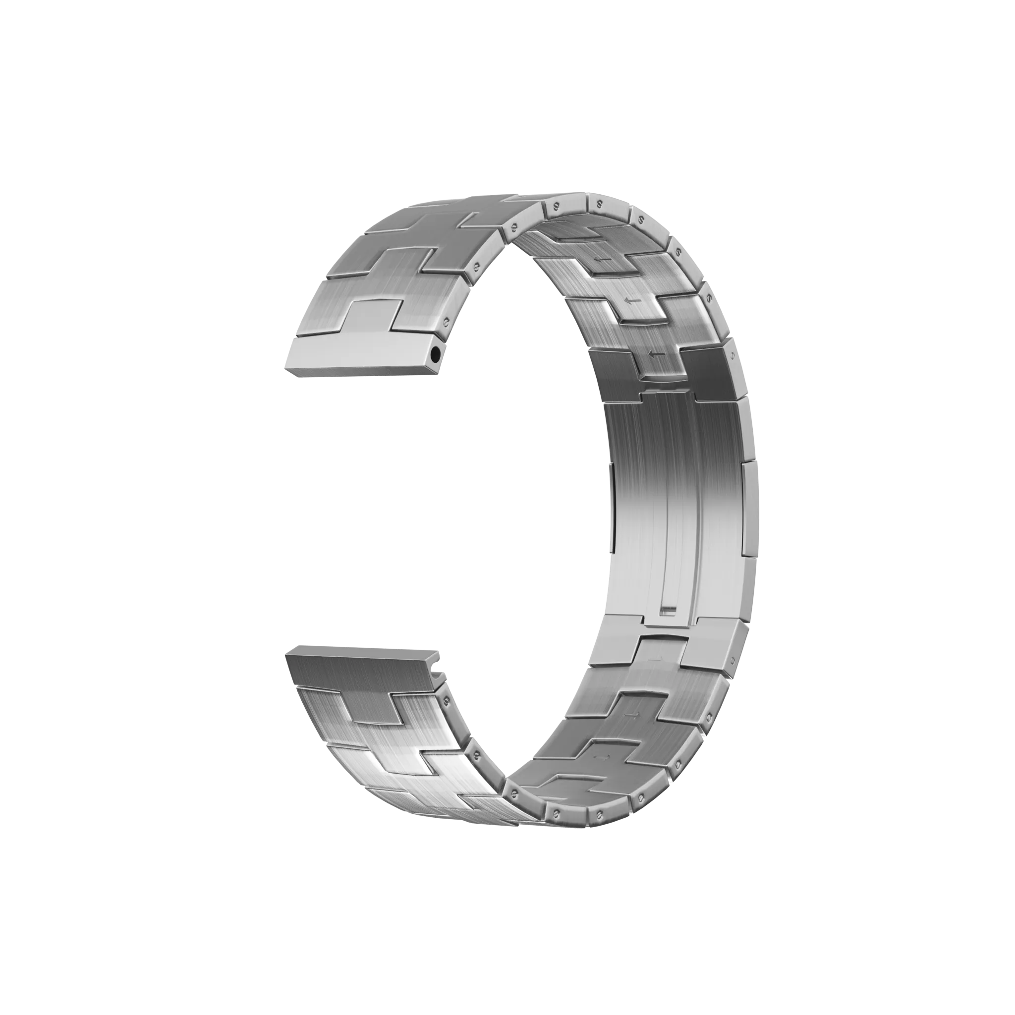 Amazfit Bip 6 Titan Grainarmband (flacher Verschluss) (Silber)