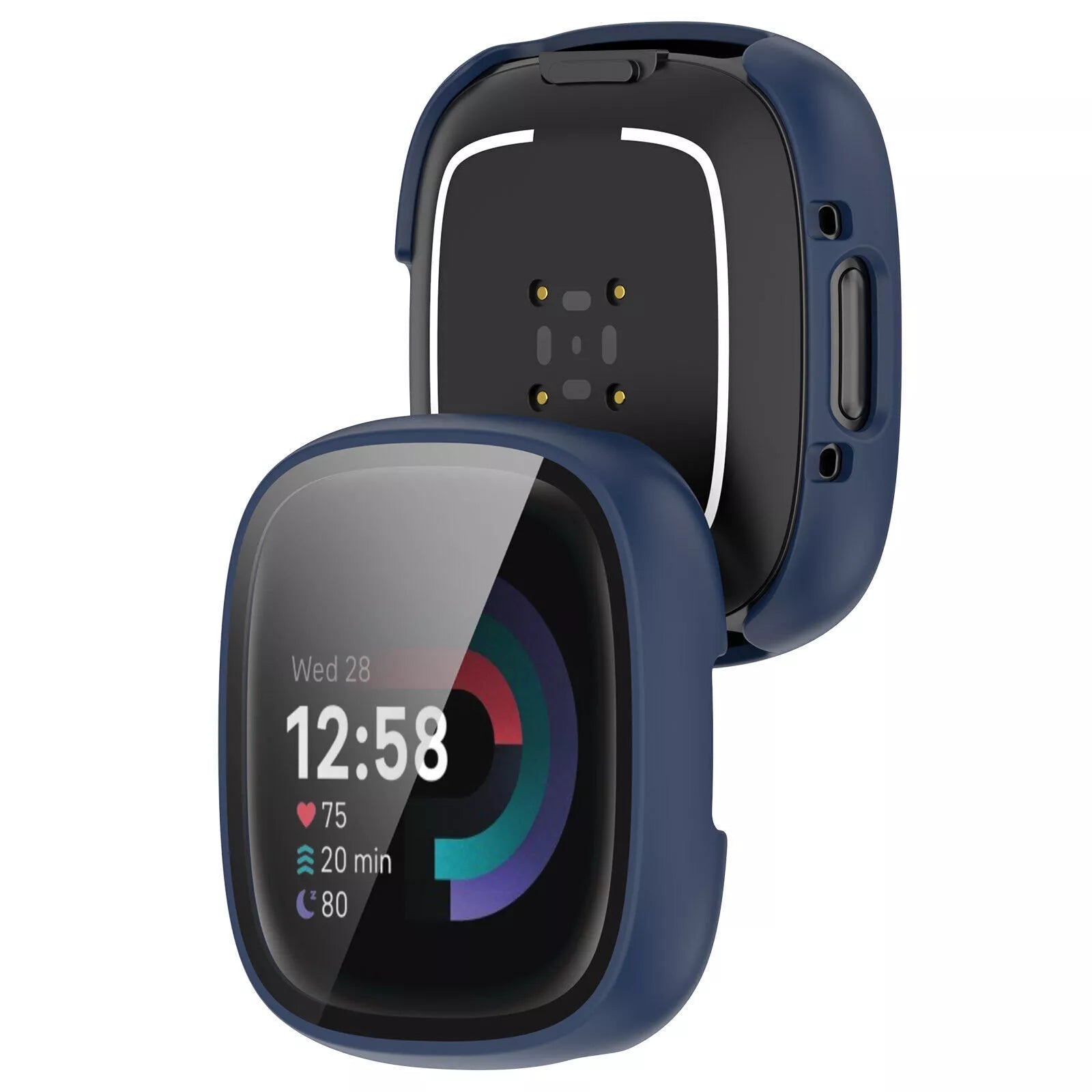 Fitbit Versa 4 / Sense 2 Hartschale mit Glass (Blau)
