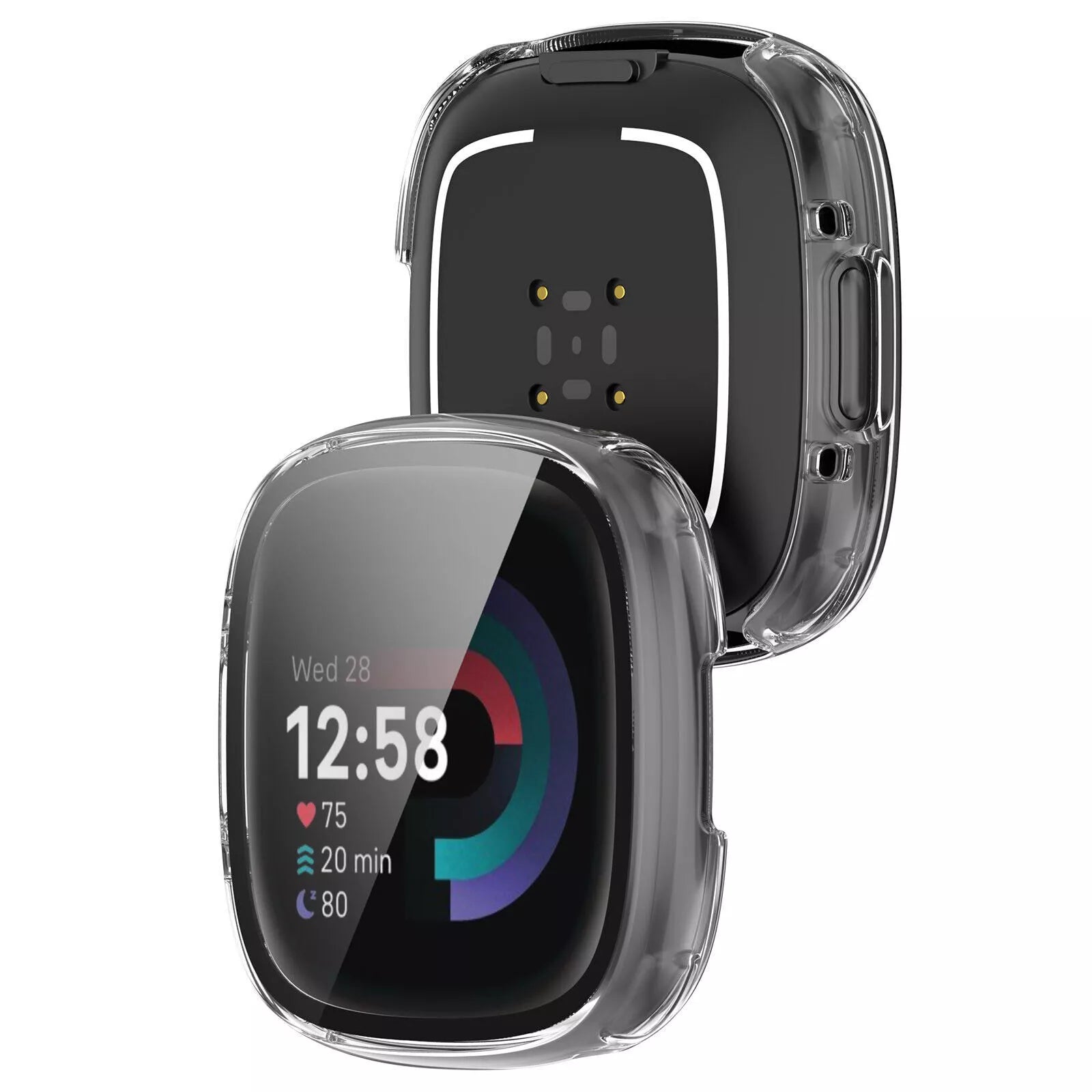 Fitbit Versa 4 / Sense 2 Hartschale mit Glass (Transparent)