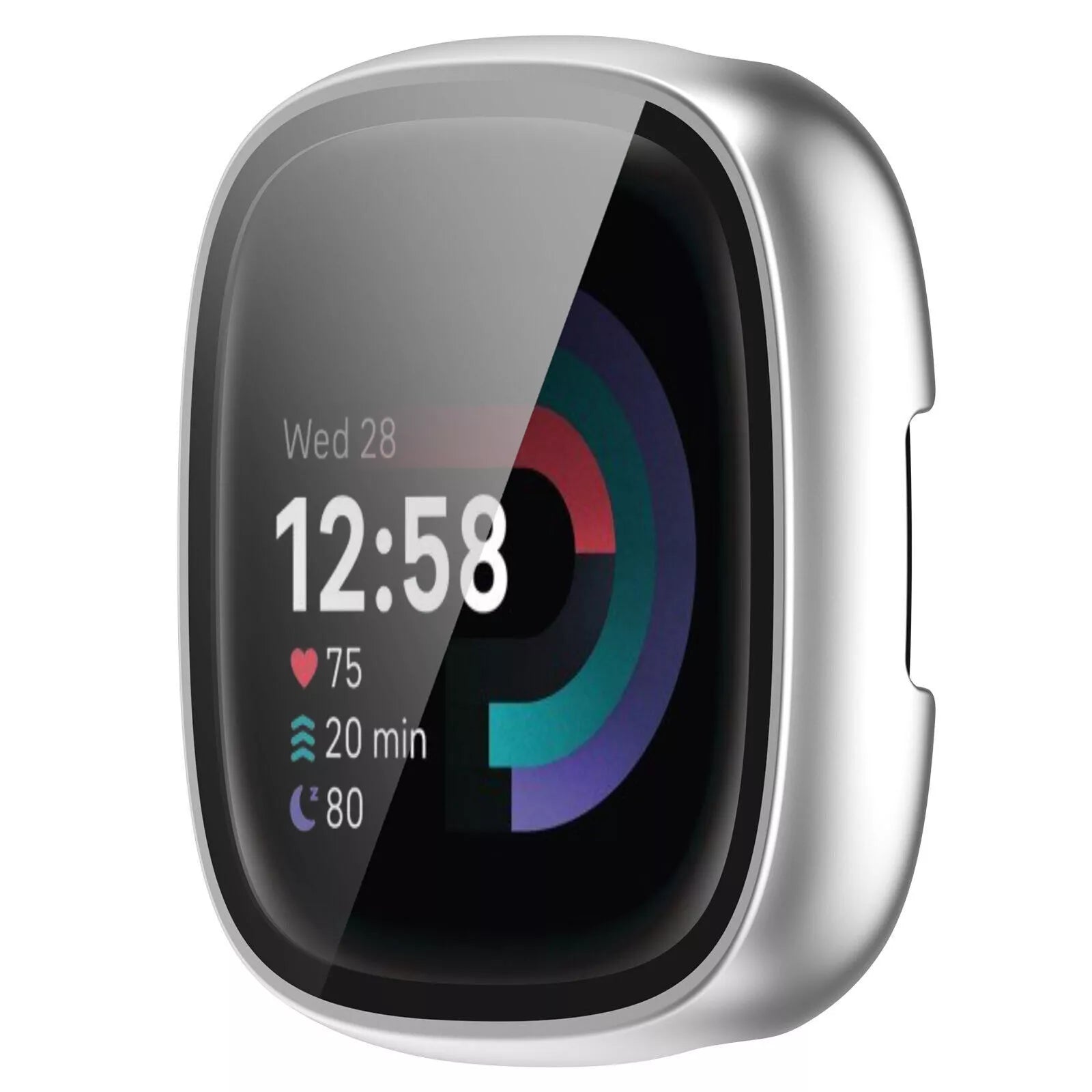 Fitbit Versa 4 / Sense 2 Hartschale mit Glass (Silber)