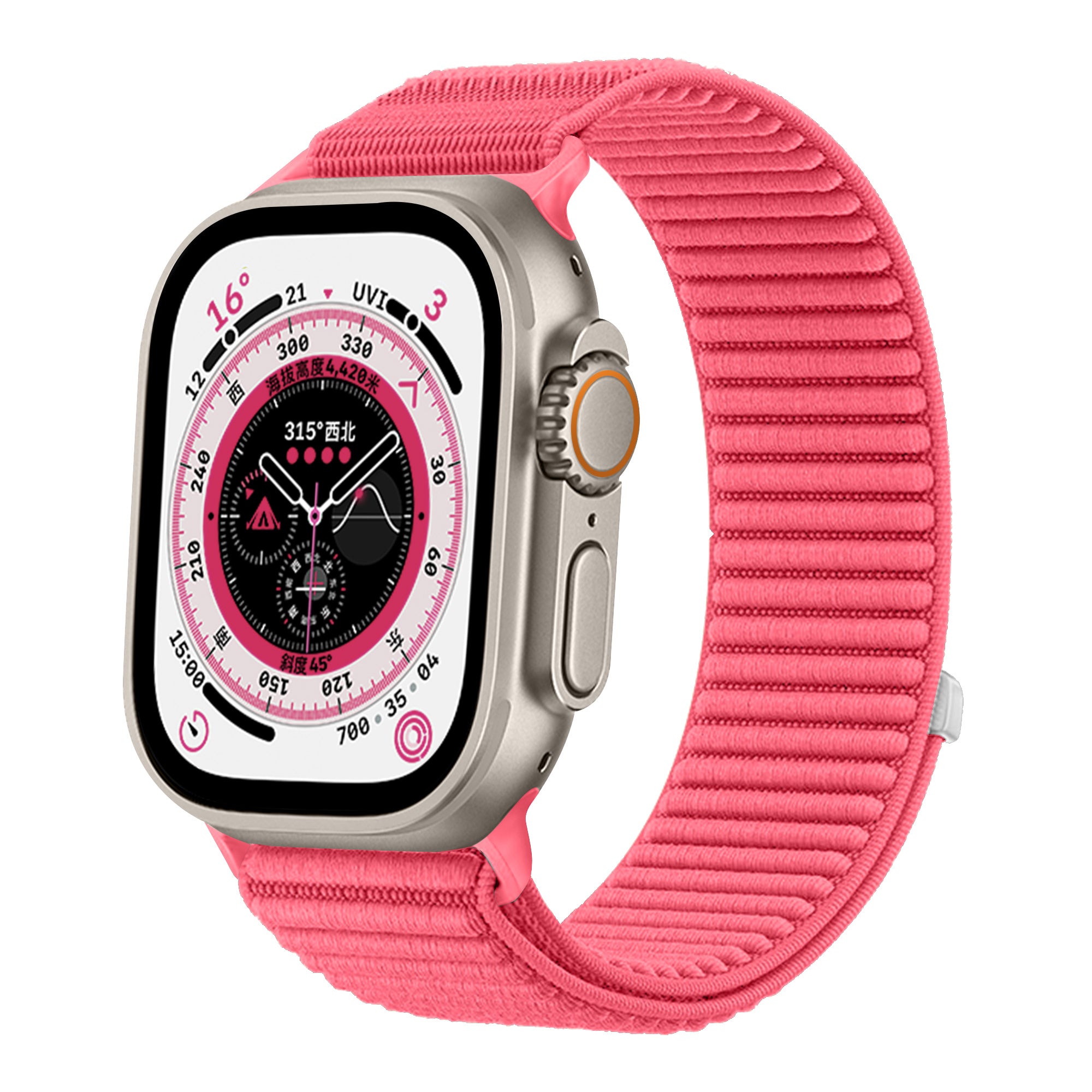 Strap-it Apple Watch Wave Nylonarmband (Wassermelone)