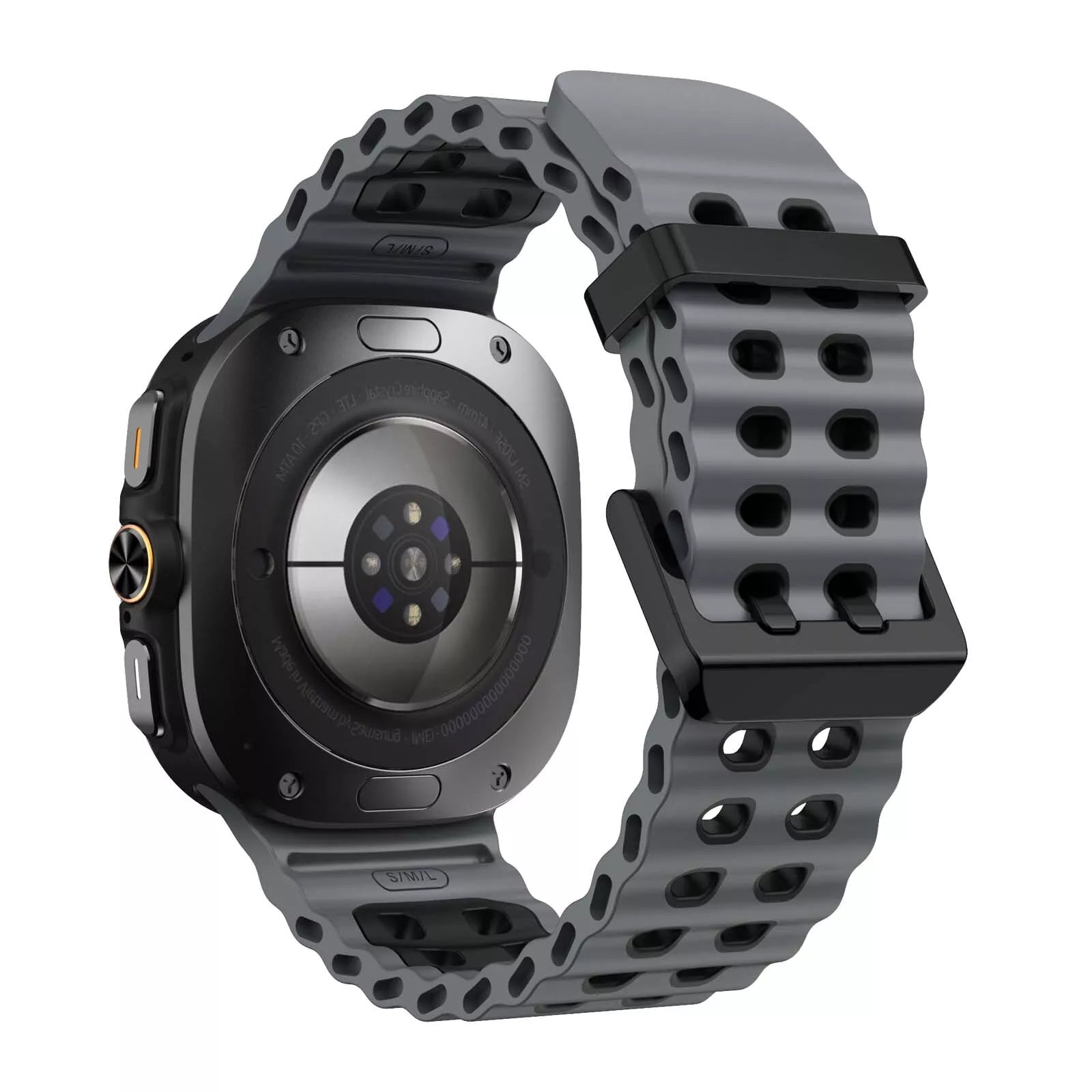 Samsung Galaxy Watch Ultra Wave Silikonarmband (Grau/Schwarz)