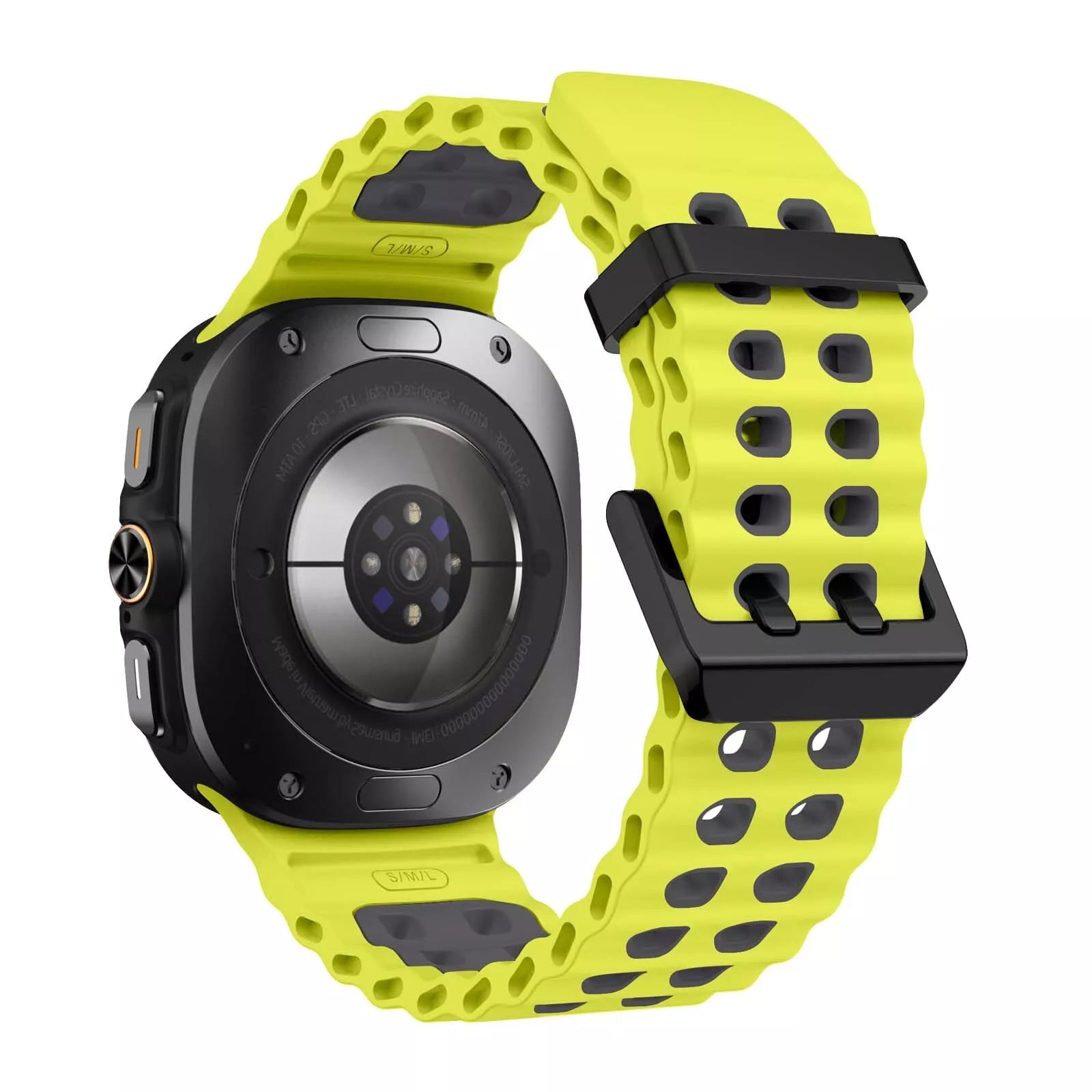 Samsung Galaxy Watch Ultra Wave Silikonarmband (Limette/Dunkelgrau)