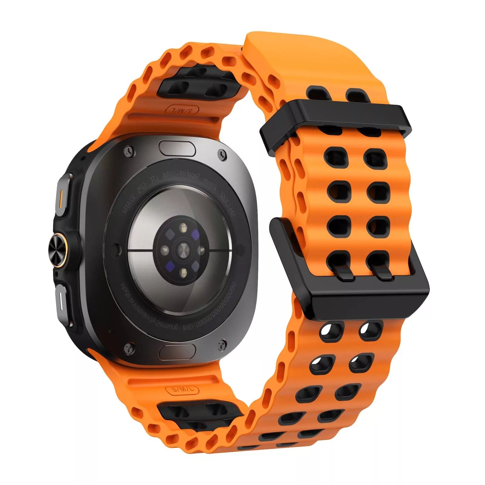 Samsung Galaxy Watch Ultra Wave Silikonarmband (Orange/Schwarz)