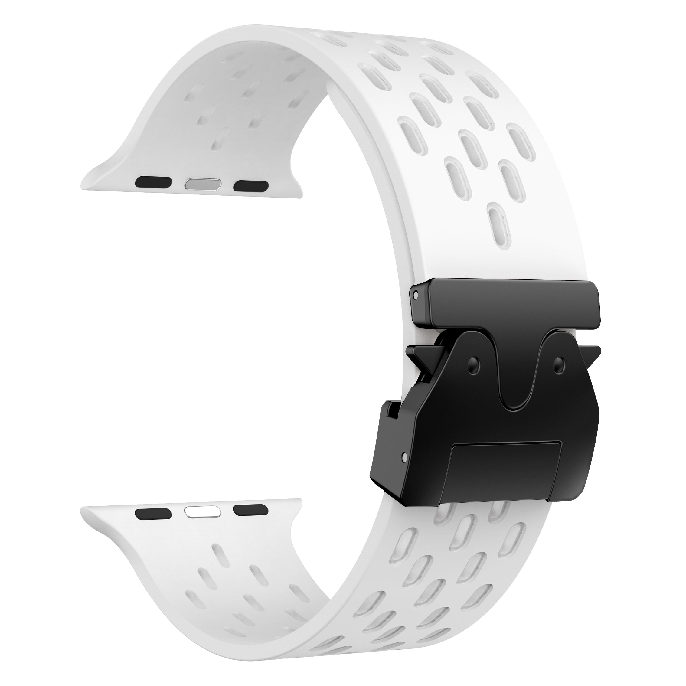 Apple Watch Silikonarmband mit P-Schnalle (Weiß)