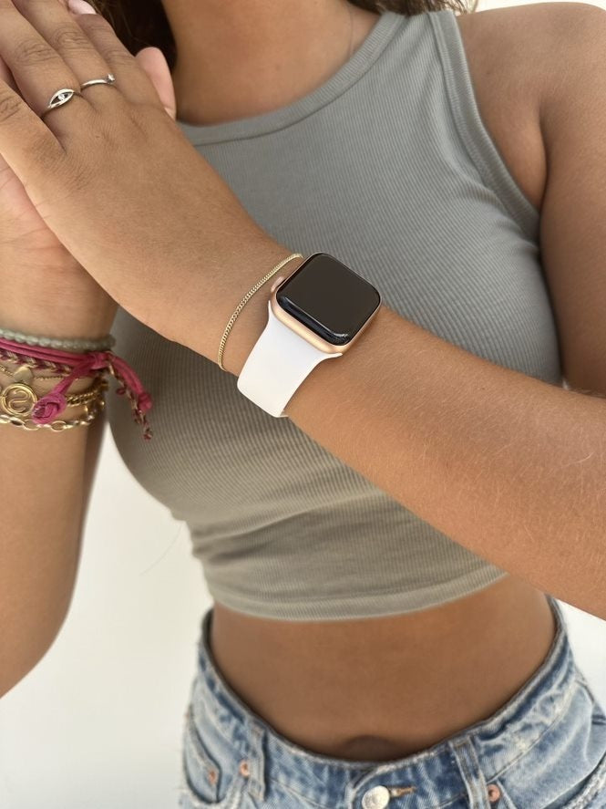 xoxo Wildhearts Apple Watch Silikonarmband (Weiß)