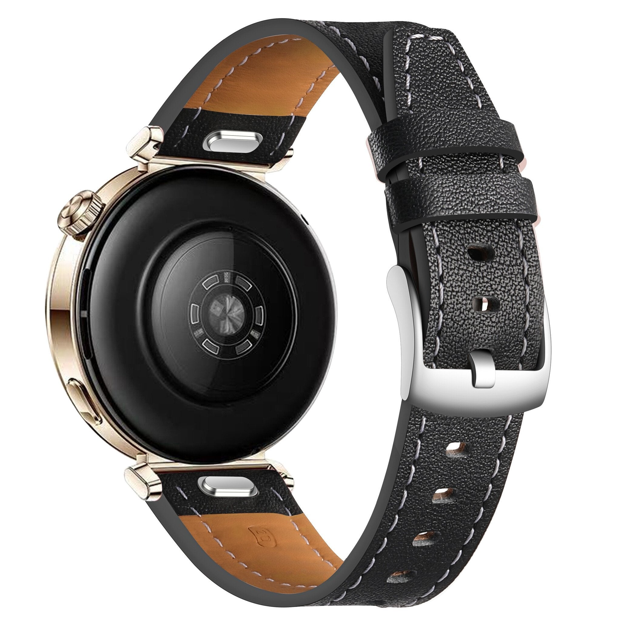 Huawei Watch 5 - 42mm 'One Push' Lederarmband (Schwarz)