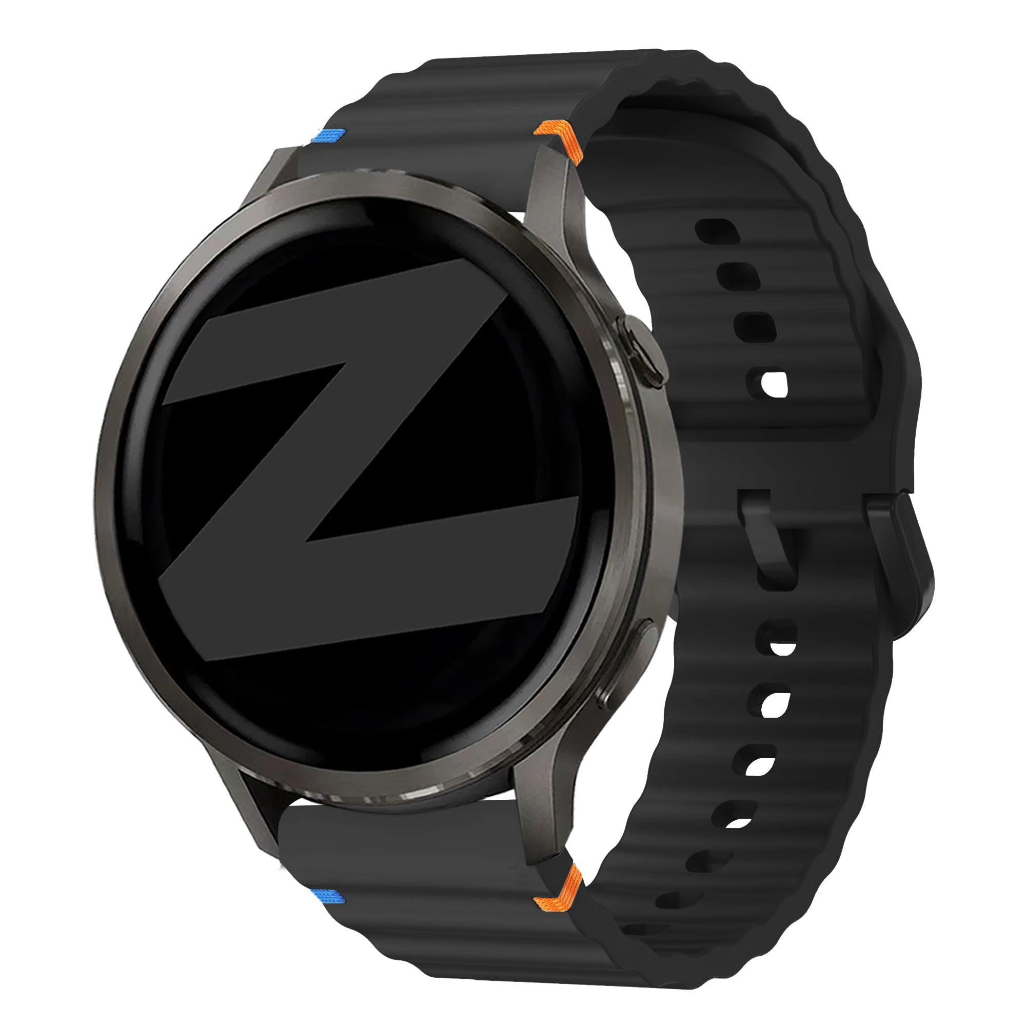 Bandz Garmin Forerunner 265s Silikonarmband 'Wave' (Schwarz)