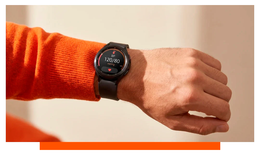 Which Samsung Galaxy Watch supports blood pressure monitoring?