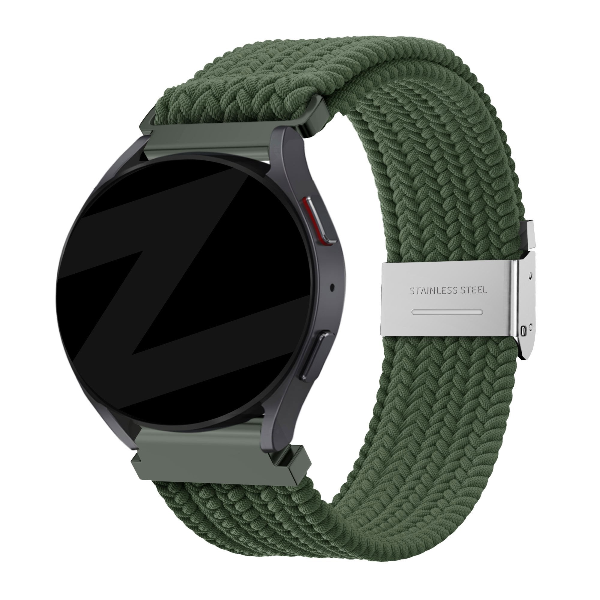 Bandz Garmin Forerunner 245 Woven Nylon Strap (Olive Green)