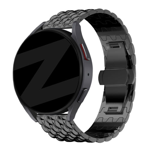 Bandz Pebble Round 2 - 20mm Steel Strap 'Dragon' (Black)