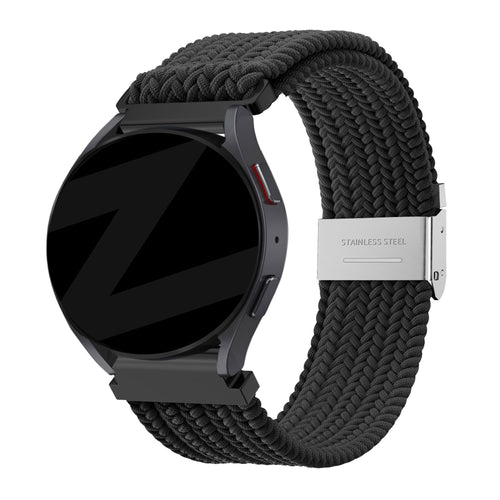 Bandz Garmin Forerunner 265 Gewebtes Nylonarmband (Schwarz)