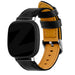 Bandz Fitbit Versa 3 Lederarmband 'Deluxe' (Schwarz)