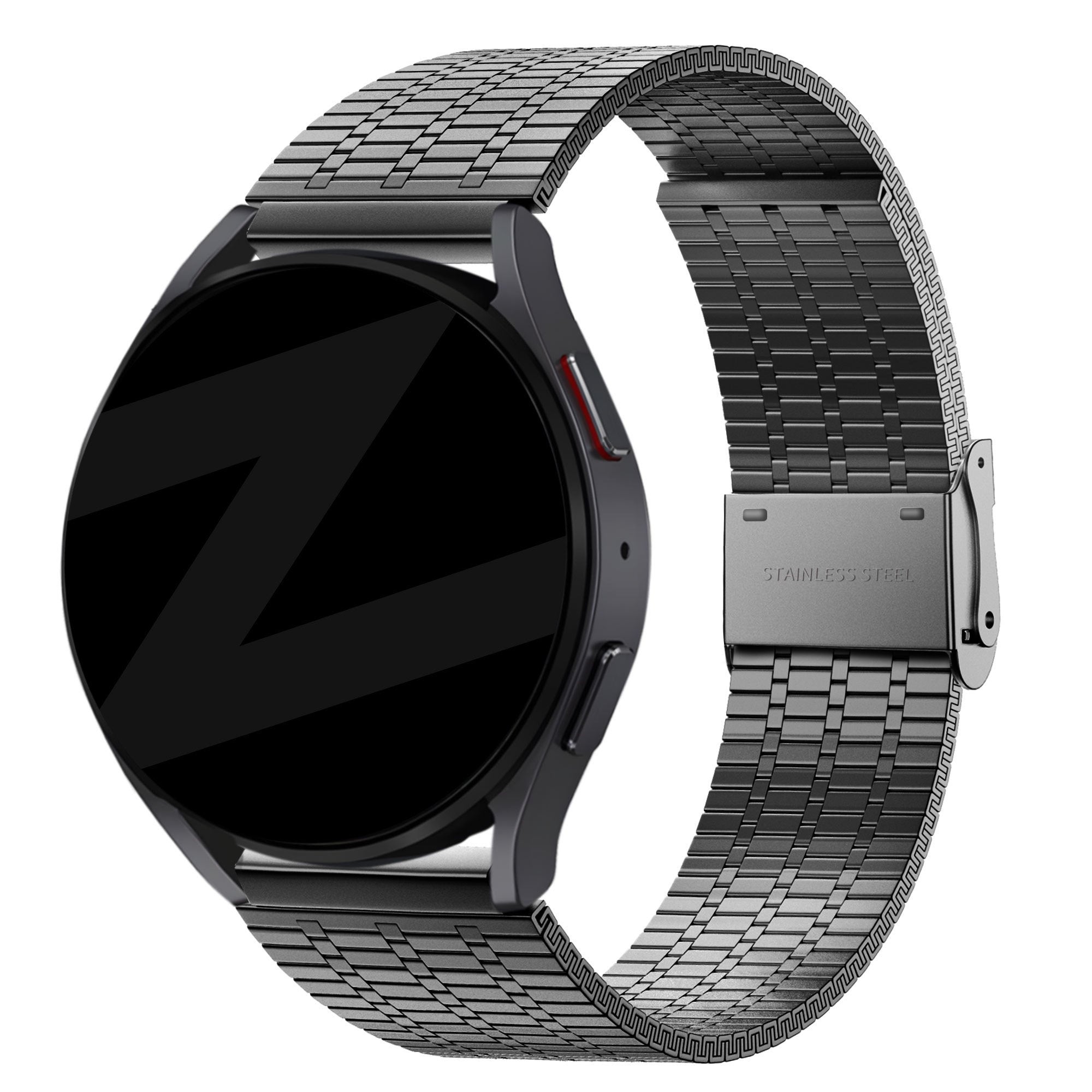 Bandz OnePlus Watch Lite Verstellbares Stahlarmband (Schwarz)