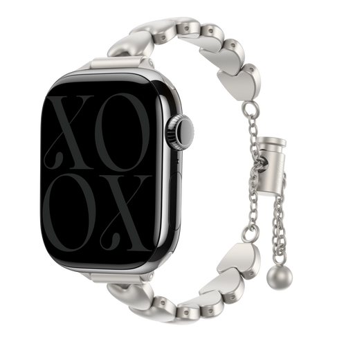 xoxo Wildhearts Apple Watch Steel Strap 'Hearts' (Starlight)