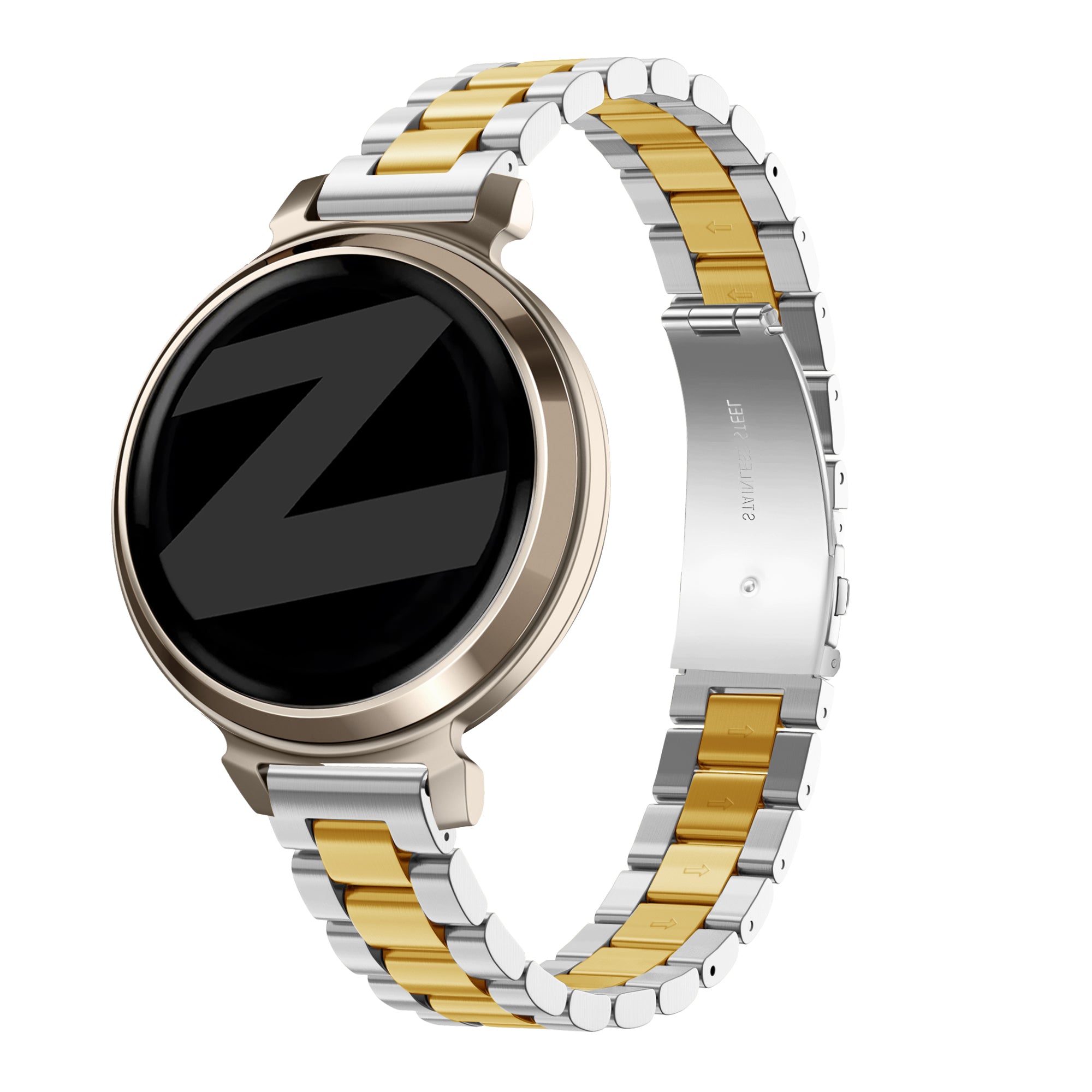 Bandz Pebble Round 2 - 14mm Steel Strap 'Classic' (Silver/Gold)