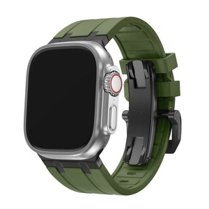 BALR. Apple Watch Ultra Liquid Silicone Strap (Green/Black)