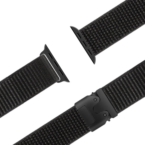 Bandz Apple Watch Ultra Nylonarmband 'Classic' mit P-Schnalle (Schwarz)