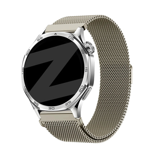 Bandz Huawei Watch GT 2 - 46mm 'One Push' Milanese Armband (Titan)