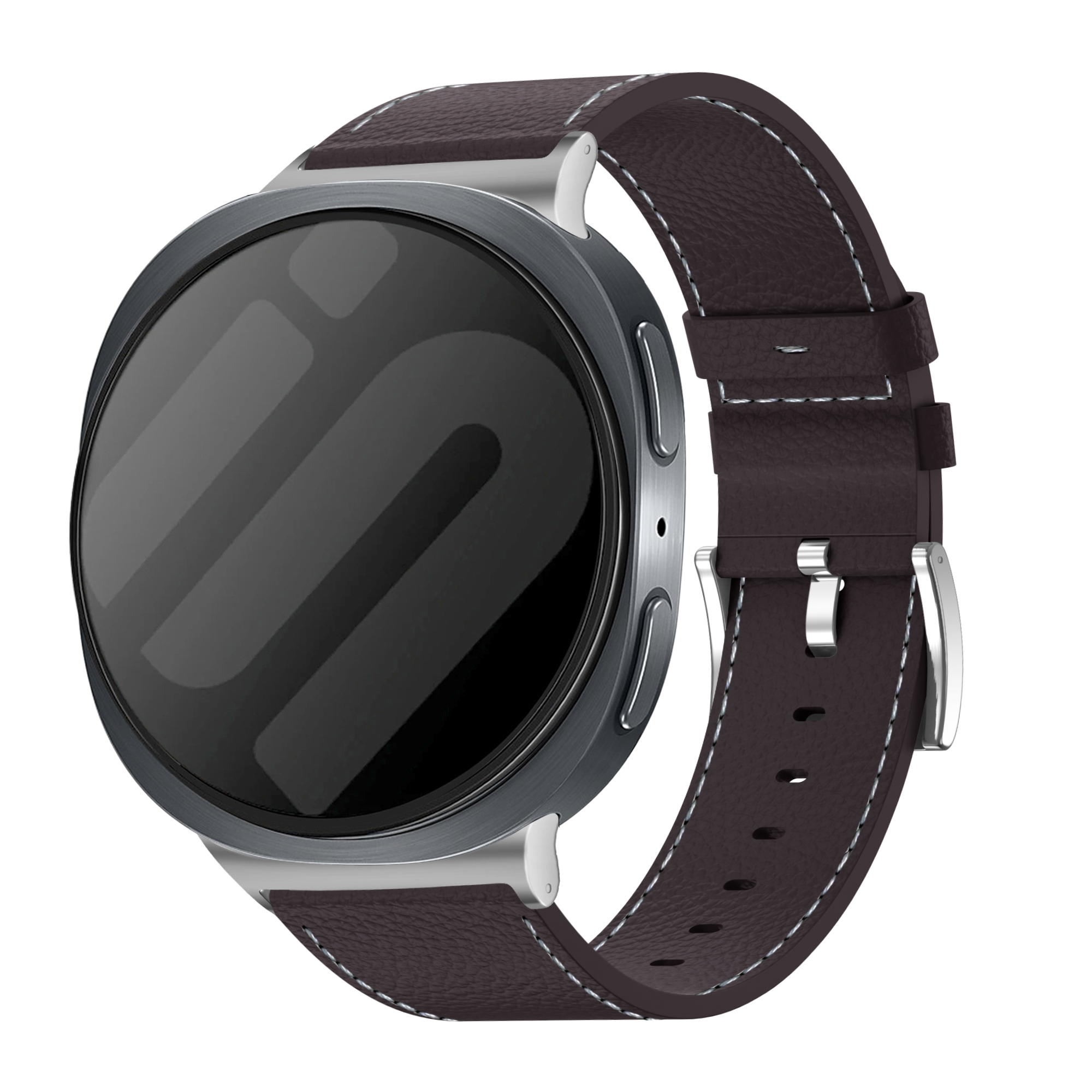 Samsung Galaxy Watch 8 - 40mm Gebürstetes Lederarmband (Kaffee Braun)
