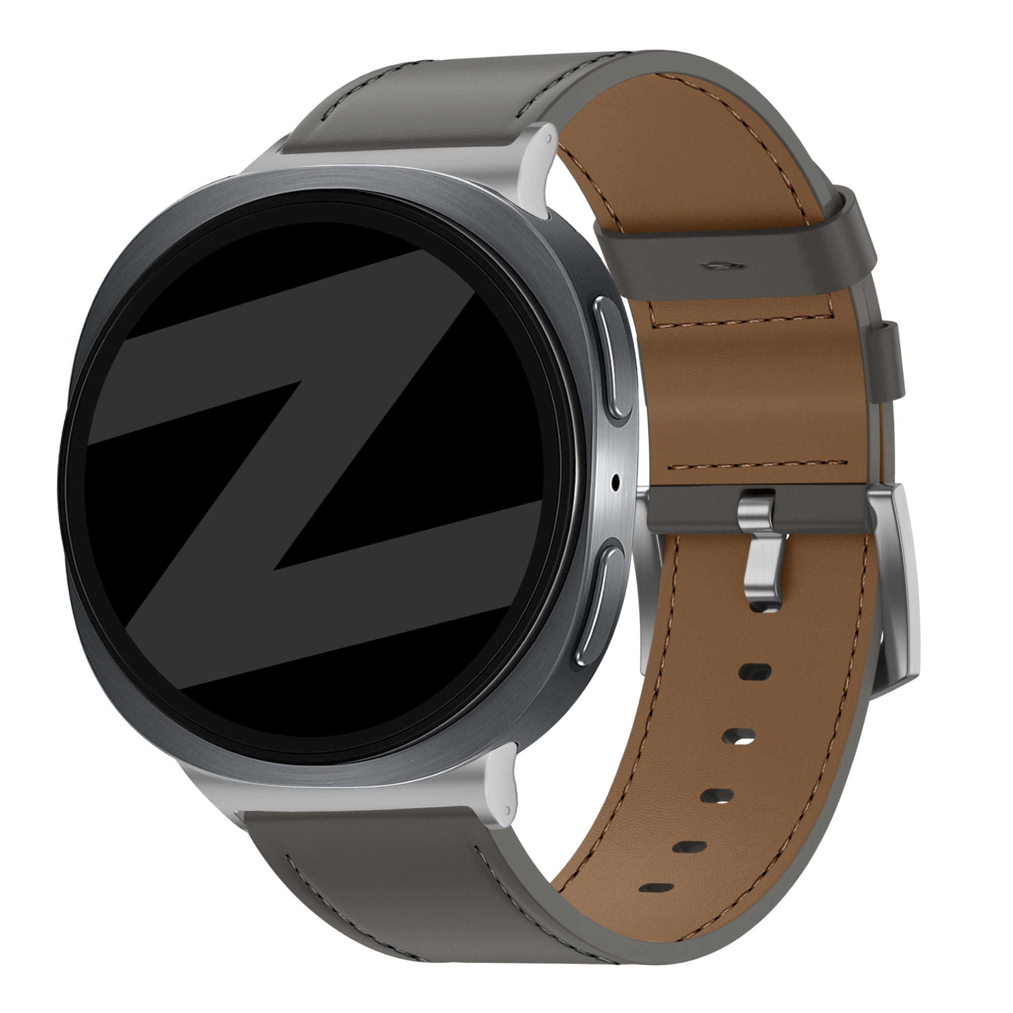Bandz Samsung Galaxy Watch 8 - 44mm Lederarmband 'Classic' (Dunkel Grau)