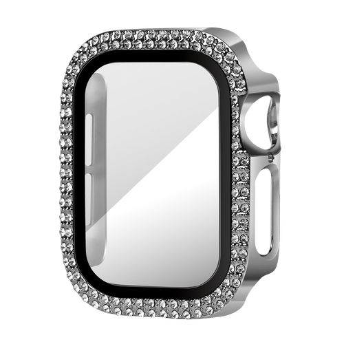 Bandz Apple Watch 10/11 - 42mm Diamond Hülle mit Glass (Silber)