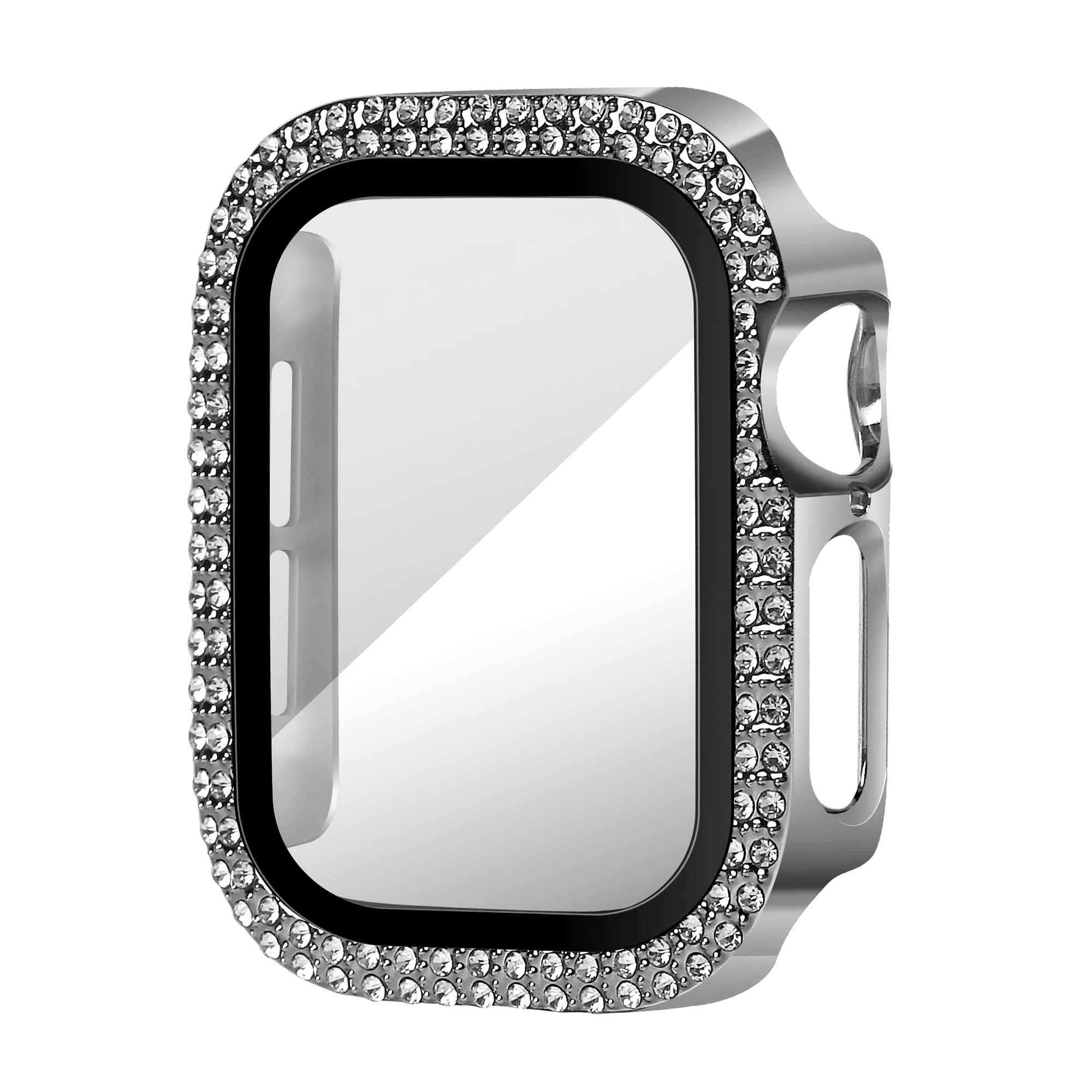Bandz Apple Watch 10/11 - 42mm Diamond Hülle mit Glass (Silber)