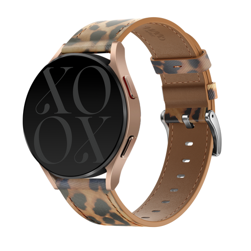 xoxo Wildhearts Amazfit Active 3 Premium Leather Strap (Leopard)