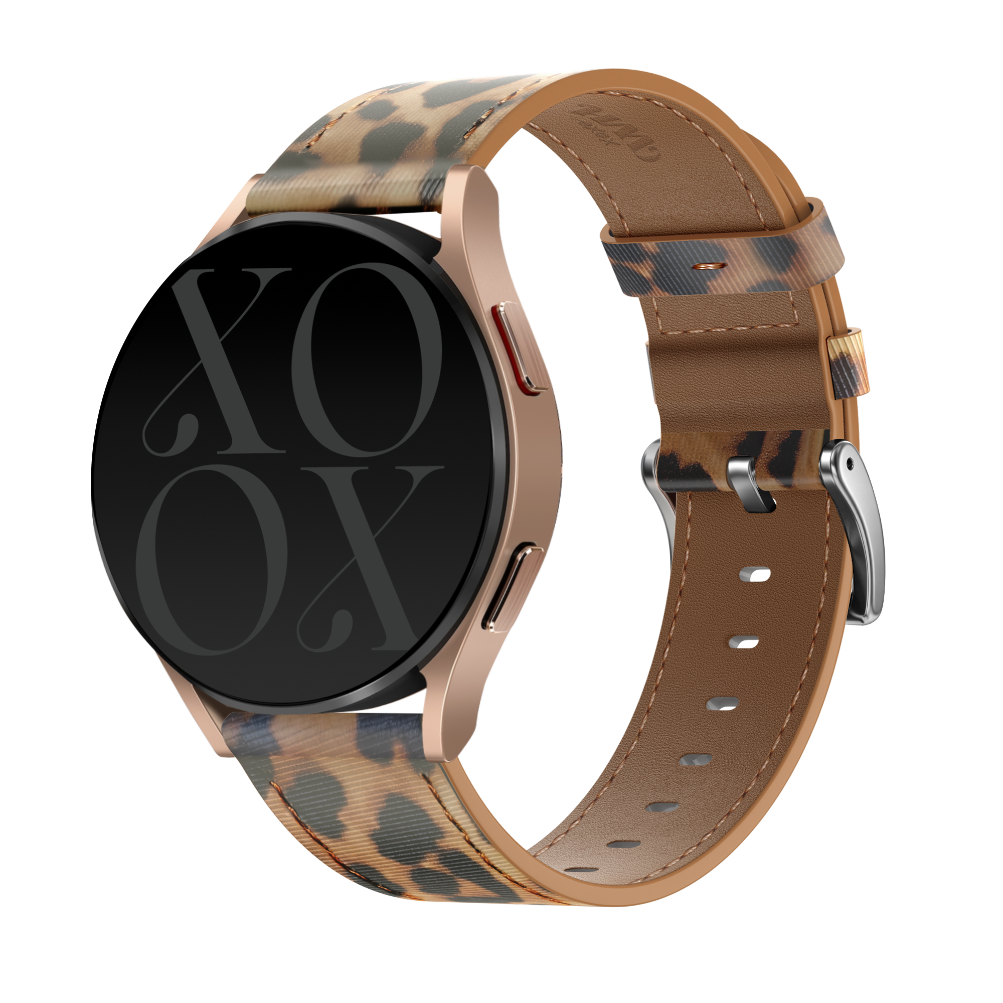 xoxo Wildhearts Amazfit Active 3 Premium Leather Strap (Leopard)