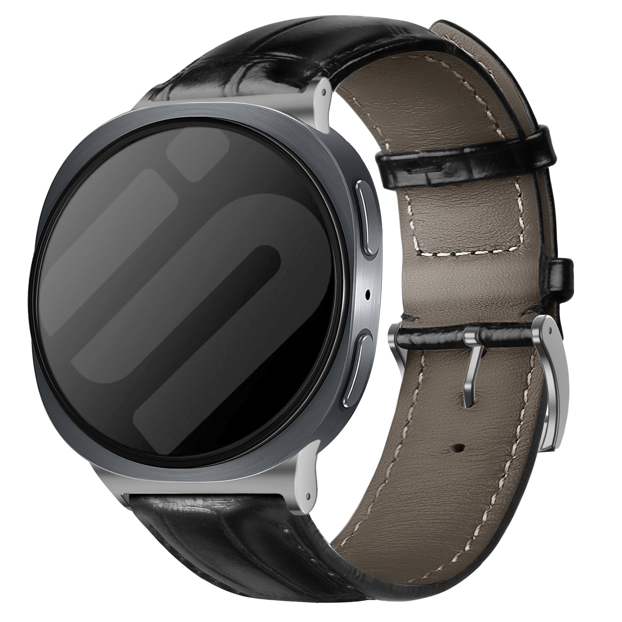 Samsung Galaxy Watch 8 - 44mm Leder Krokodil Armband (Schwarz)