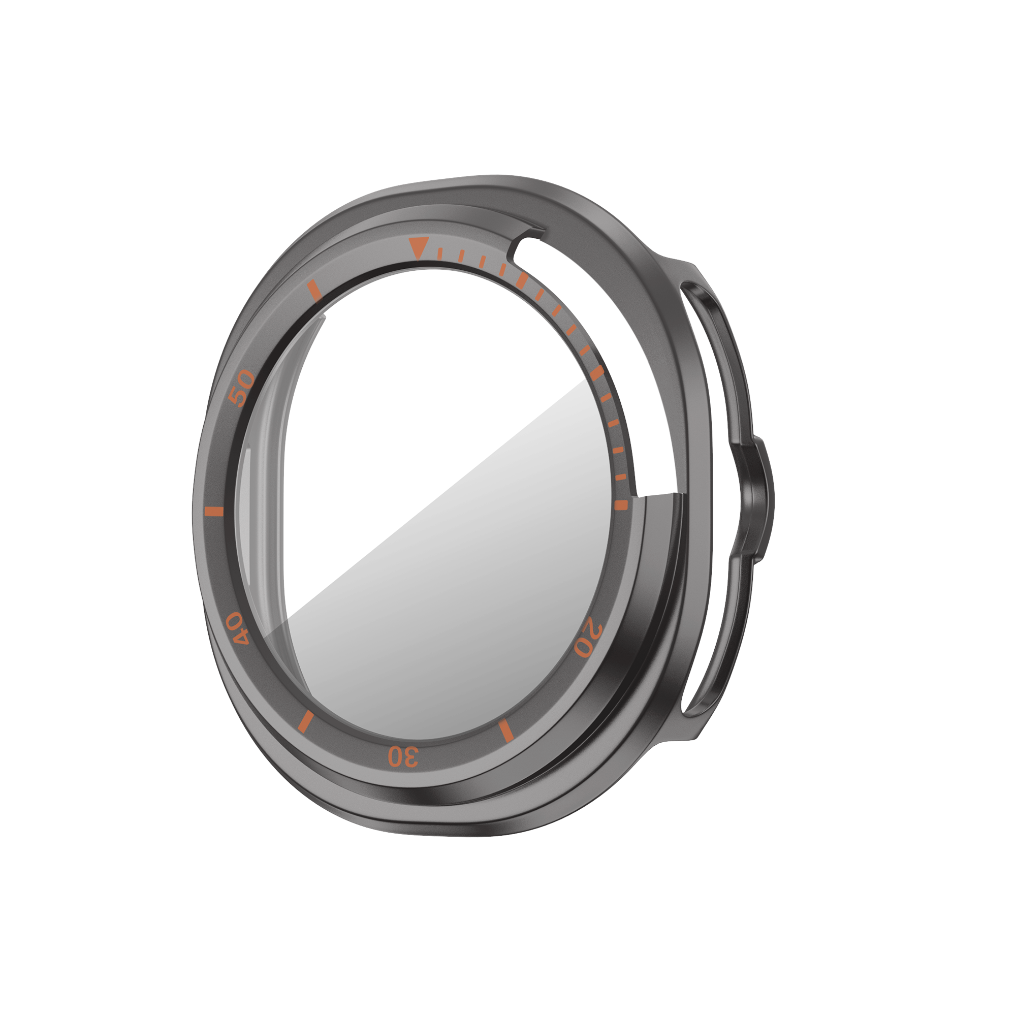 Bandz Samsung Galaxy Watch 8 Classic Bezel Cover mit Glas (Titan Grau/Orange)