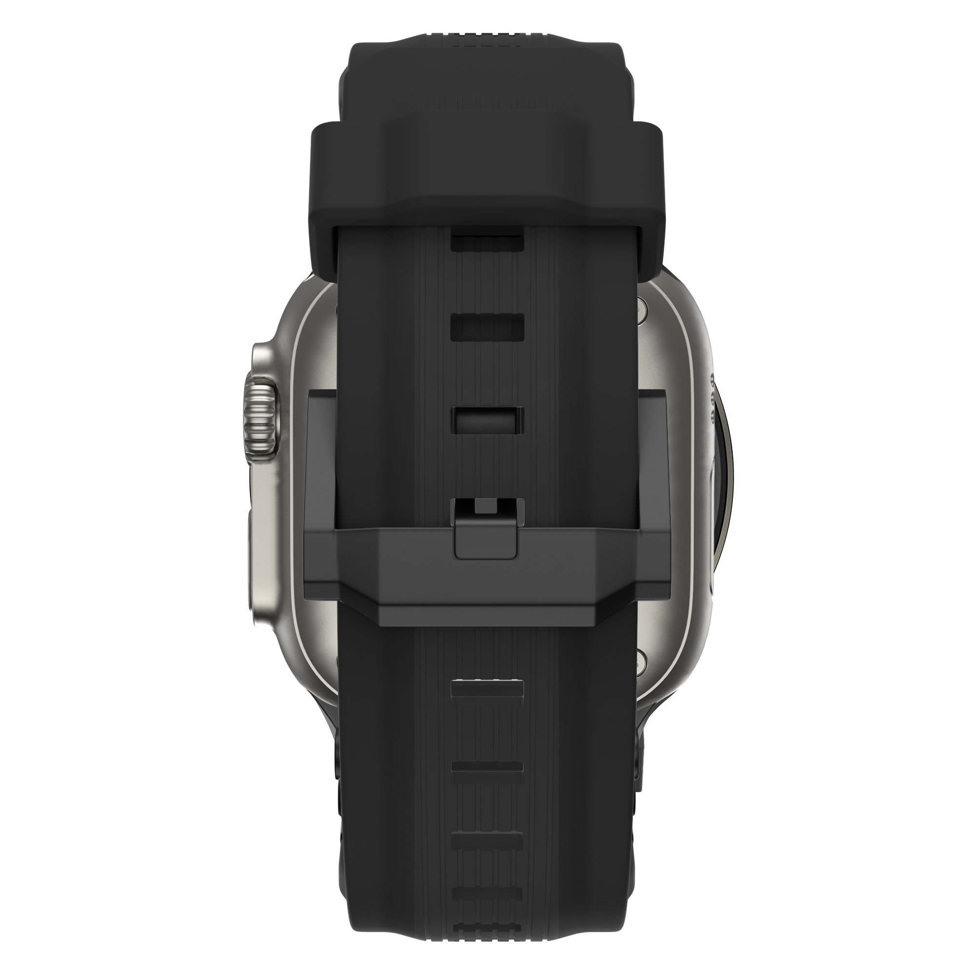 Bandz Apple Watch Armband aus Flüssigsilikon 'Explorer' (Schwarz mit Schwarz)