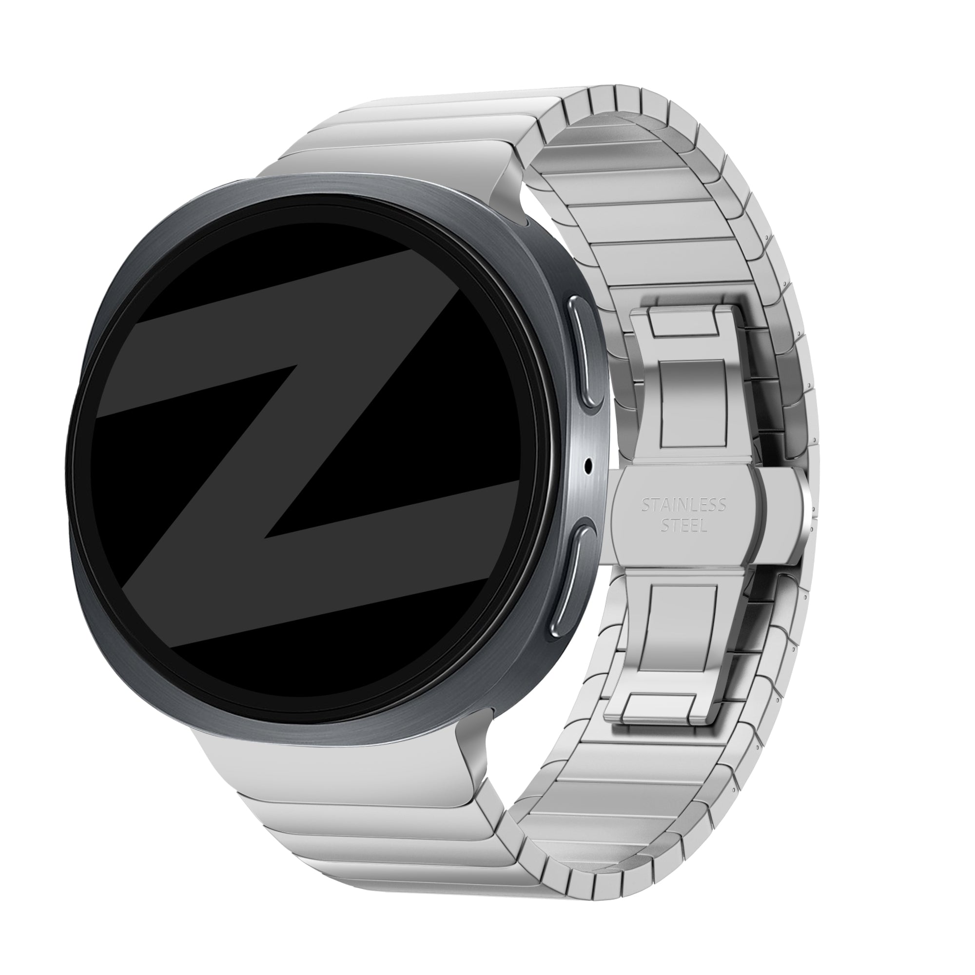 Bandz Samsung Galaxy Watch 8 - 44mm Steel Strap 'One Bead' (Silver)