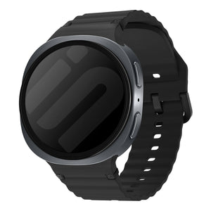Samsung Galaxy Watch 8 Classic Wave Silikonarmband (Schwarz)
