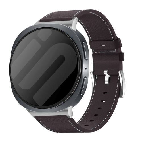 Samsung Galaxy Watch 8 Classic Gebürstetes Lederarmband (Kaffee Braun)