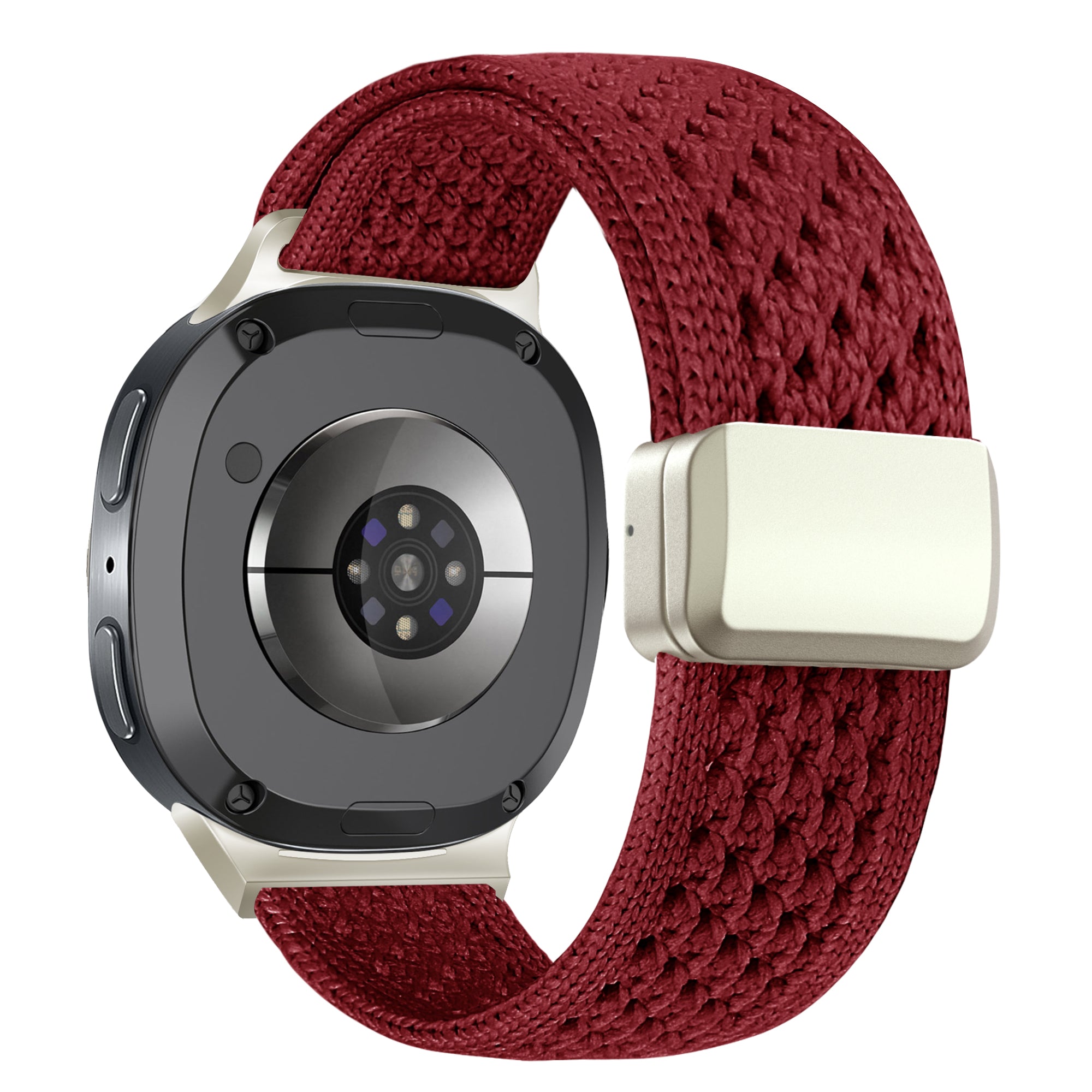 Bandz Samsung Galaxy Watch 8 - 40mm Vintage Nylon Armband (Weinrot)