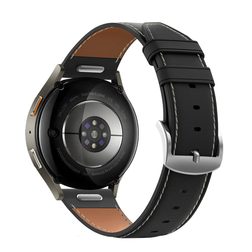 Bandz Amazfit Balance 2 Lederarmband 'Easy fit' (Schwarz)