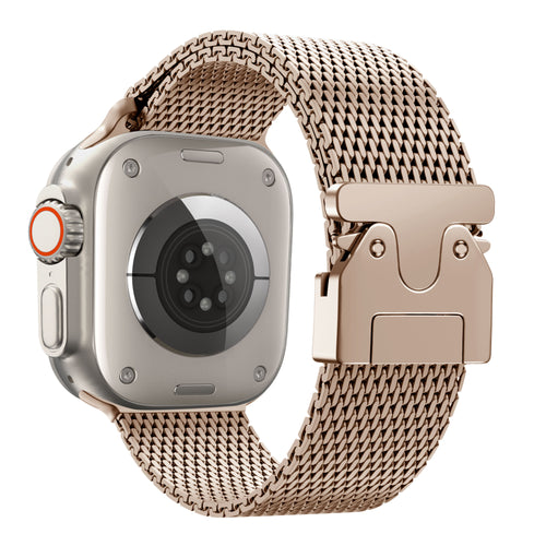 Bandz Apple Watch Ultra Milanese Looparmband mit P-Schnalle (Roségold)