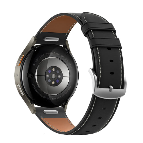 Bandz Fossil Gen 6 - 42mm Lederarmband 'Easy Fit' (Schwarz)