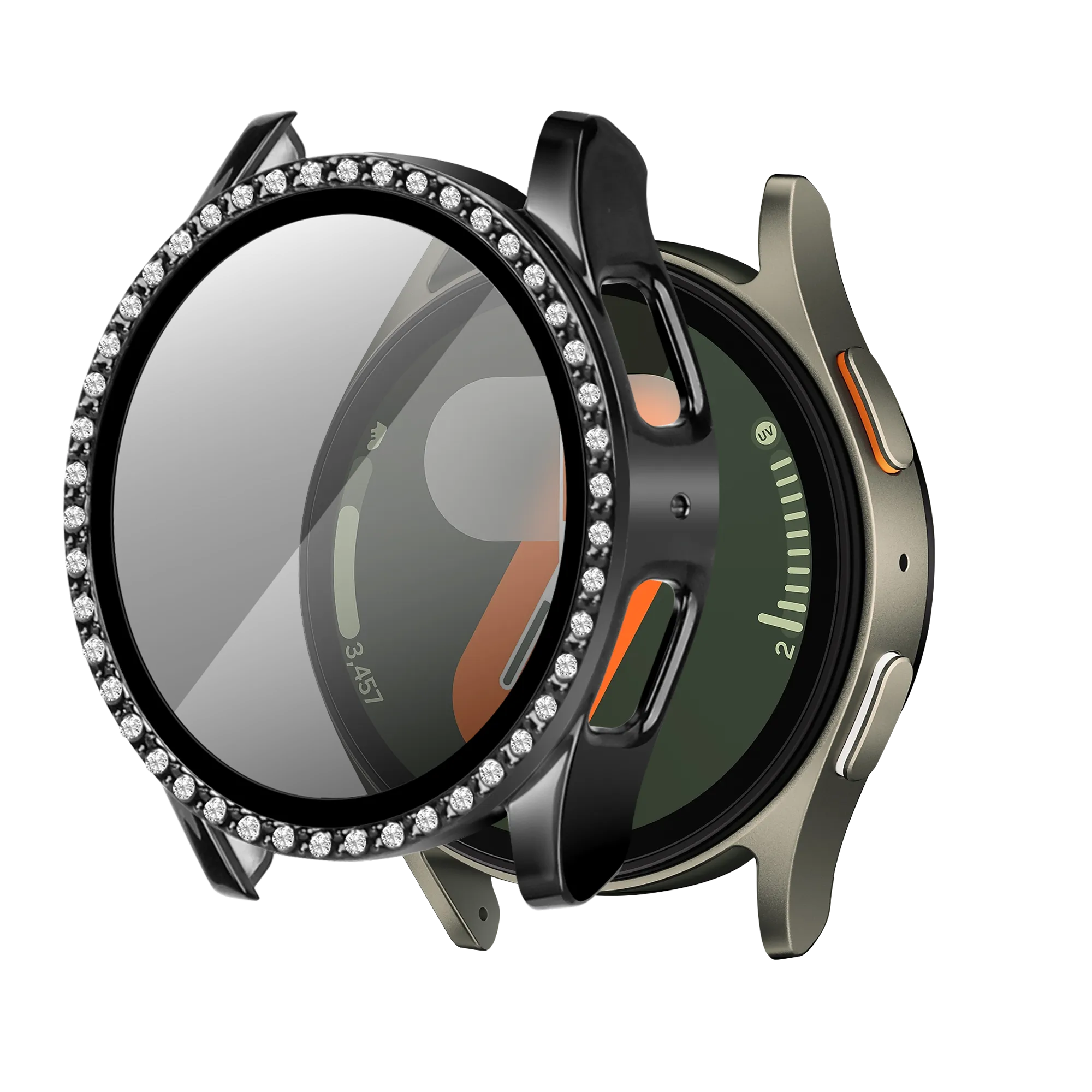 Samsung Galaxy Watch 7 - 40mm Diamond Hülle mit Glass (Schwarz)