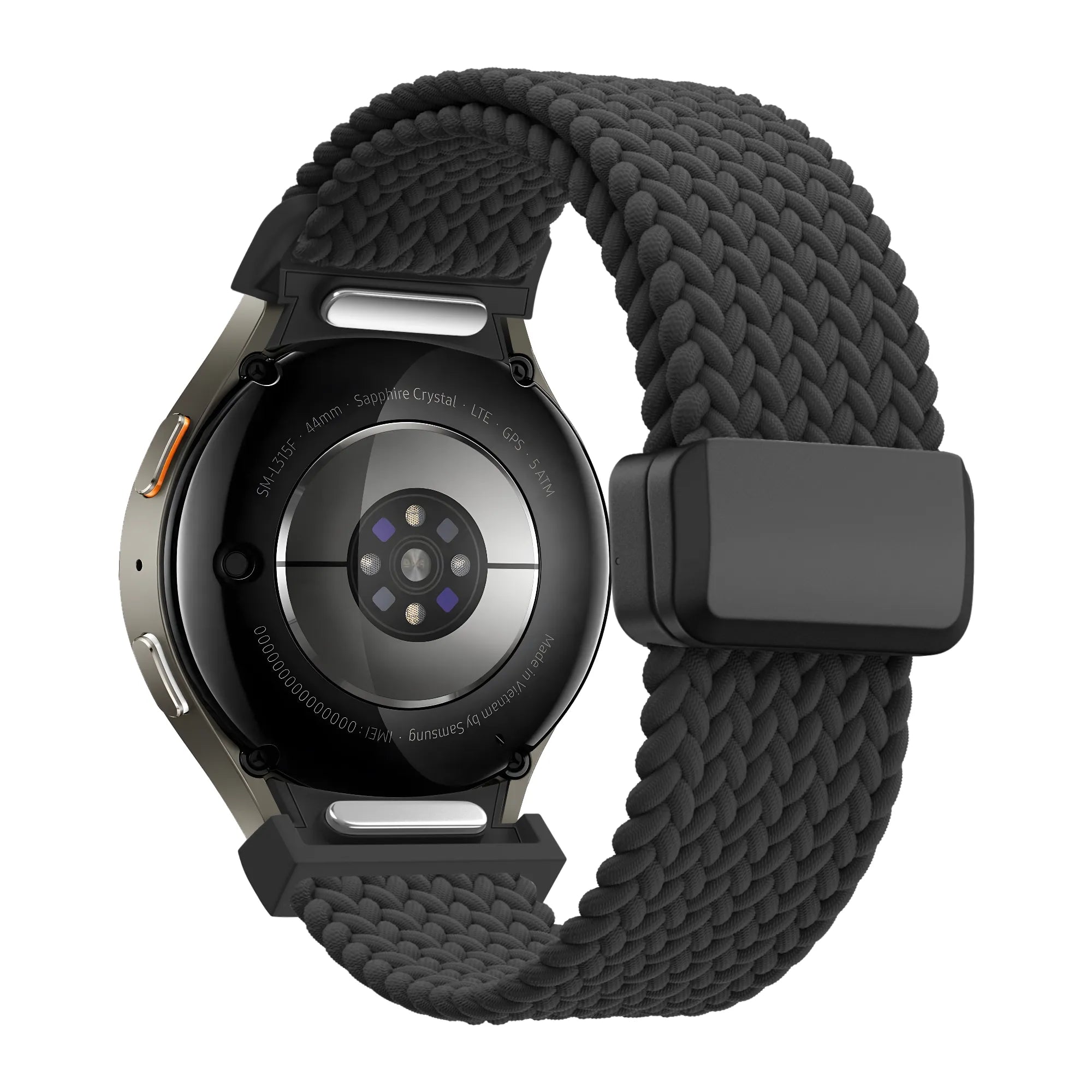 Bandz Samsung Galaxy Watch 4 40mm Braided Strap 'Easy Fit' (Black)